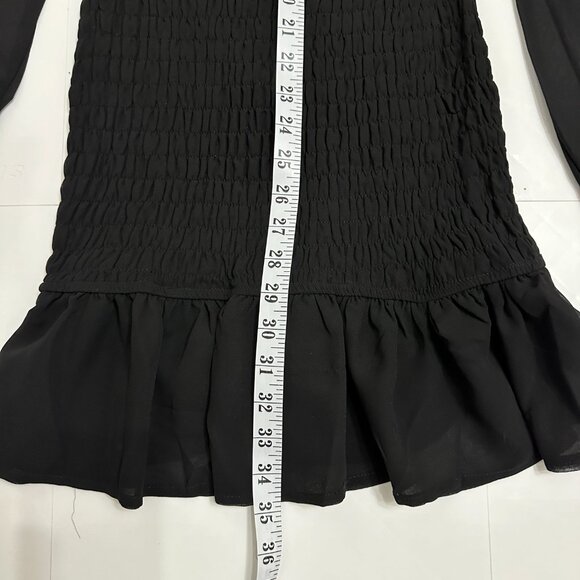 HFYVE Ruffled Smocked Mini Dress - Simons - Size MED  BLACK - Picture 5 of 8